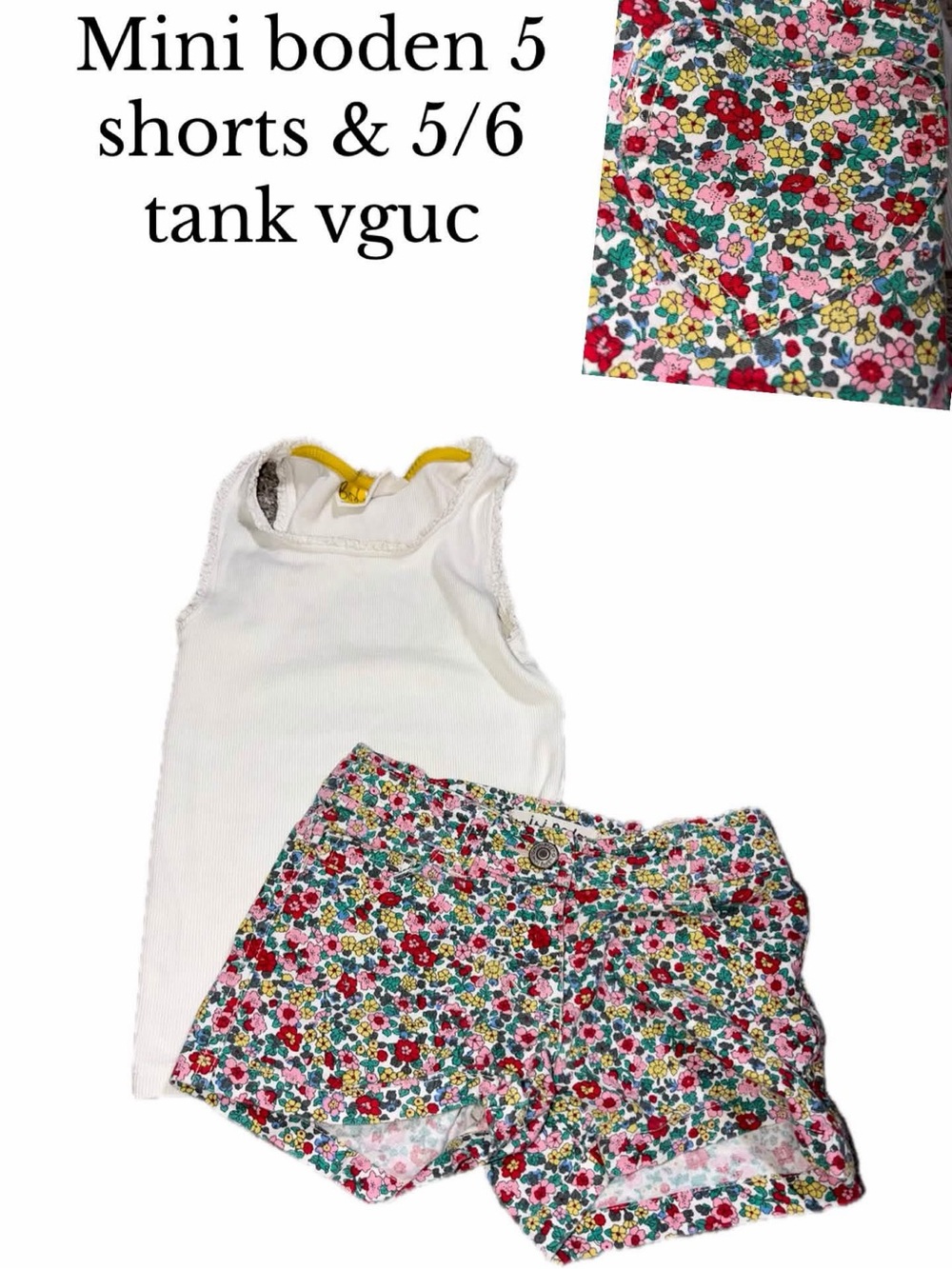 Mini boden floral shorts and tank top